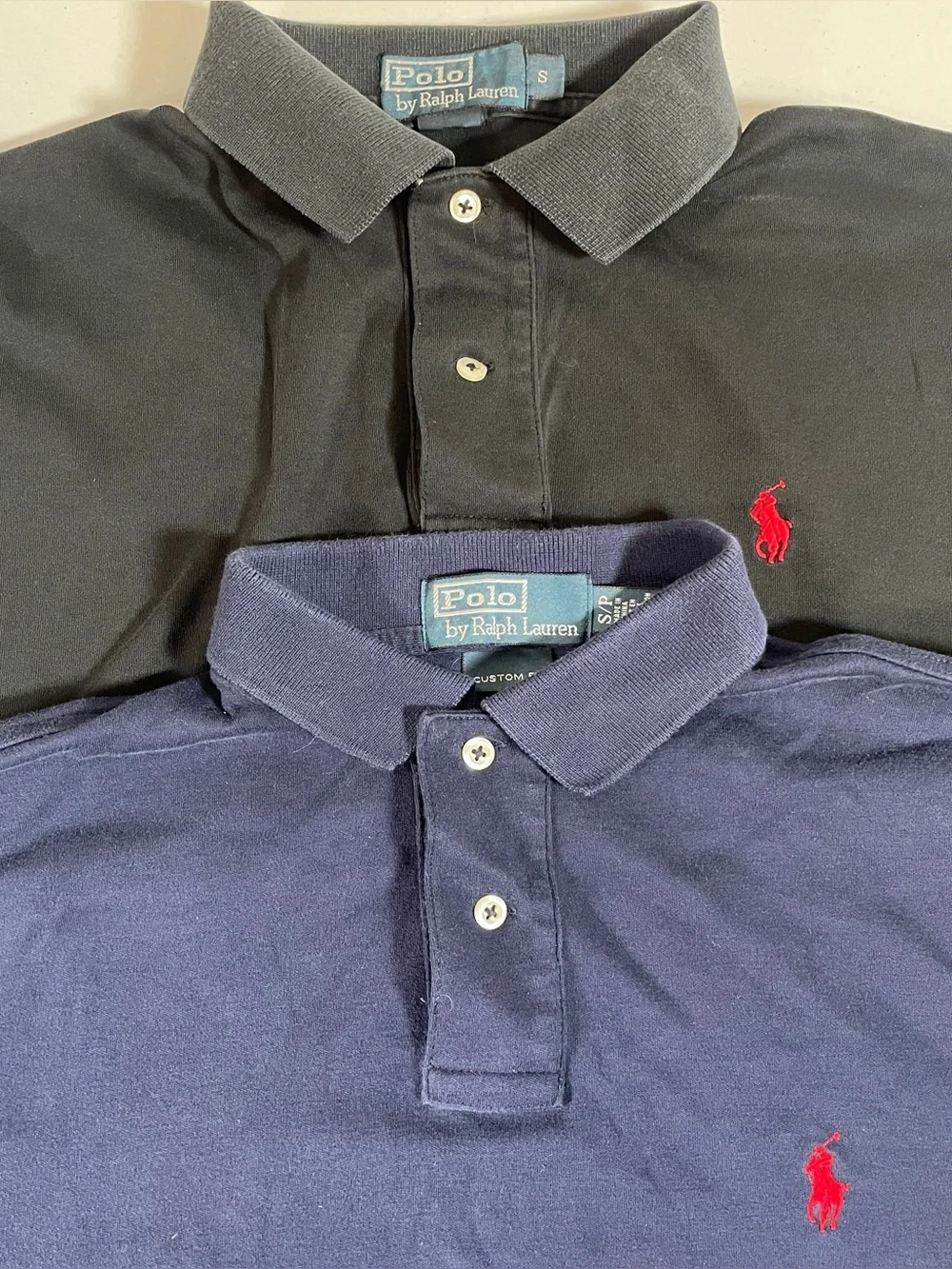 2 Set Polo Ralph Lauren Polo Shirt Men Small Black Navy Pony Red Short Sleeve